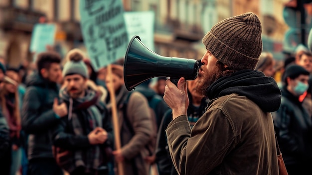 child playing with a megaphone