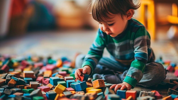 Child playing with toys