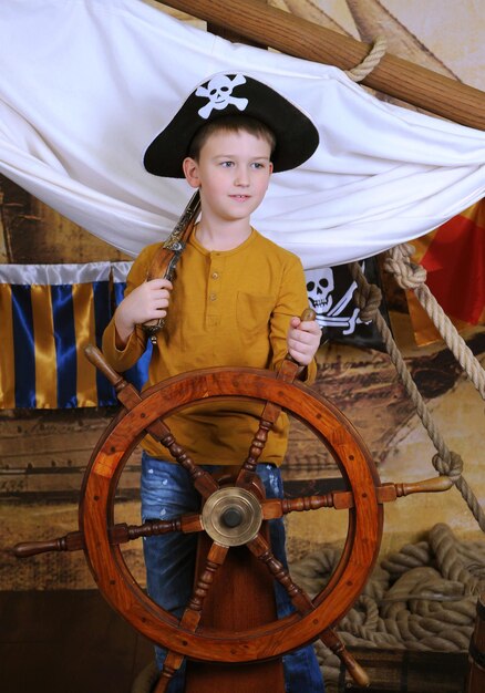 A child plays a pirate