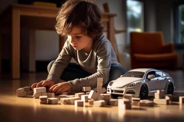 Фото Ребенок играет с кубиками раннее развитие детство ребенок и ребенок