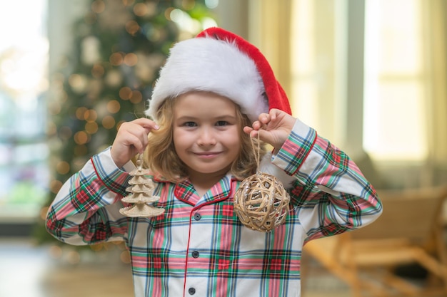 Child preparing for the christmas and new year holidays