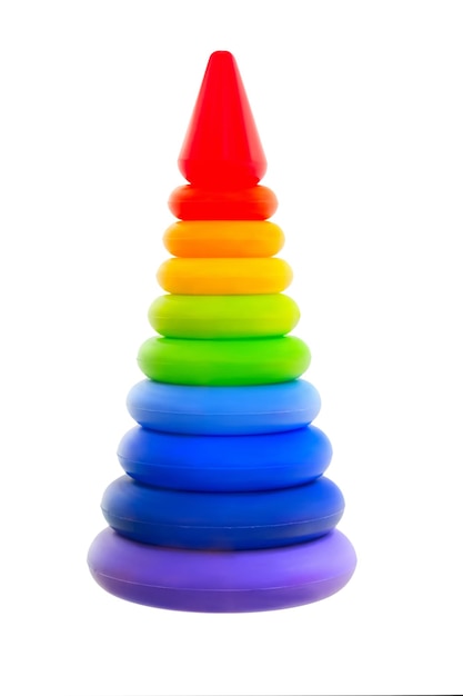 Child Pyramid rainbow isolated on white background