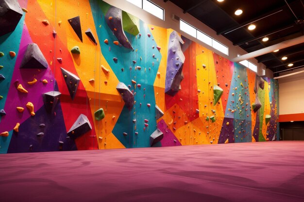 Child rock climbing indoor safety wall Generate Ai