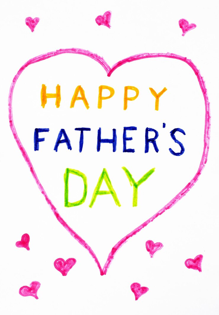 A child's drawing A postcard for the Father's Day holiday