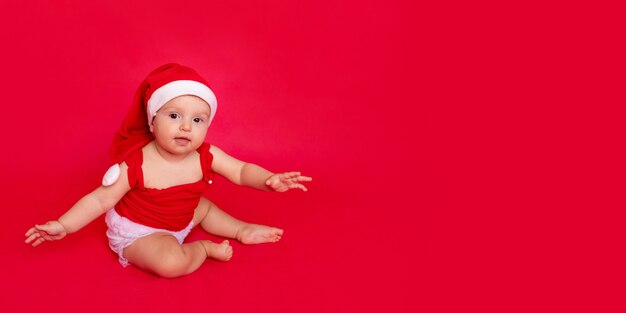 A child in a Santa Claus costume