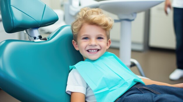 Child sitting in dentist's chair