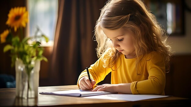 Photo child studying