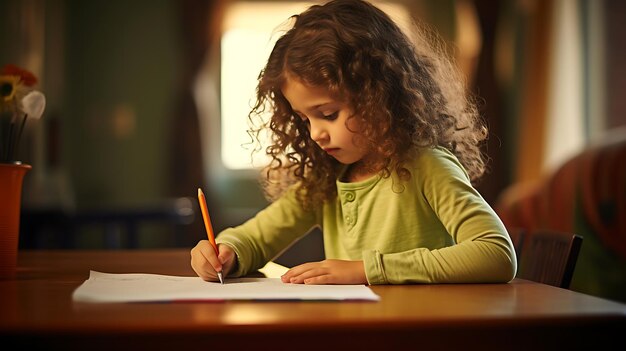 Photo child studying