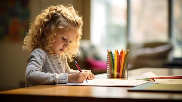 Foto bambino che studia