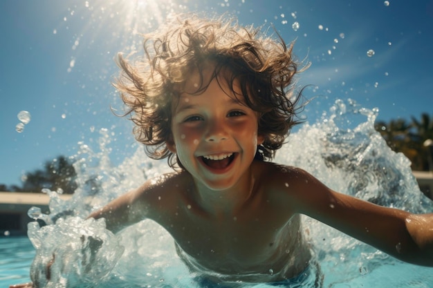 Photo child swimming