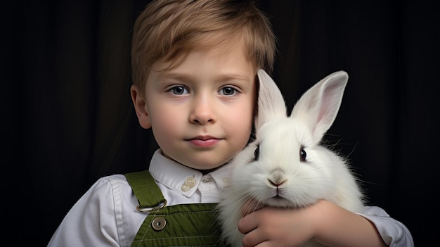 A Child And Their Pet Rabbit Participating In Wallpaper