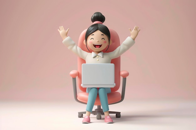 Child Using Laptop at Desk