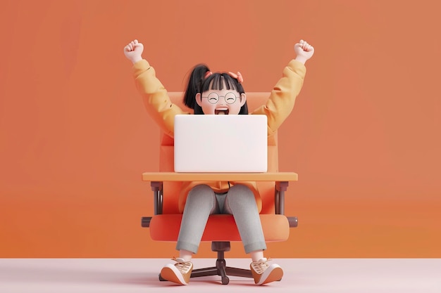 Child Using Laptop at Desk