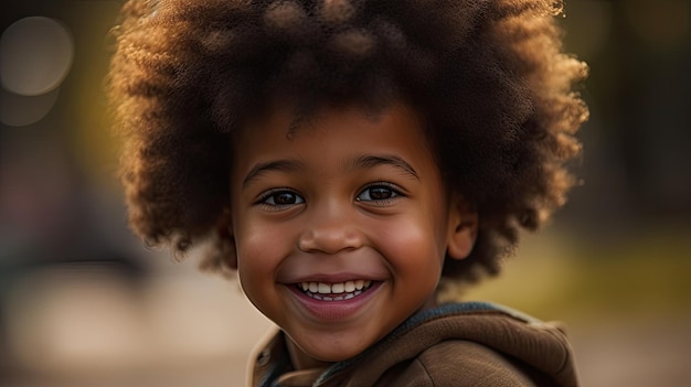 A child with a big afro