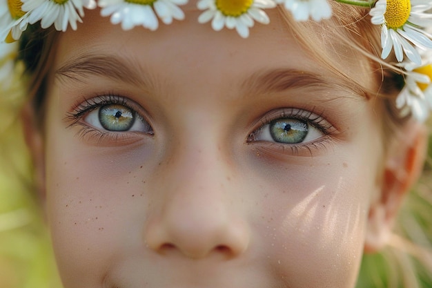 Child with Daisy Flower Crown