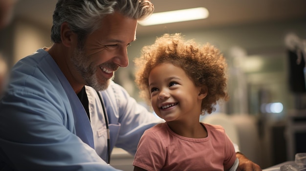 Photo child with a dentist in a dental office