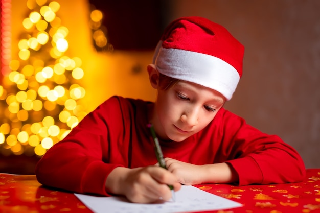 A child writes a letter to Santa Claus