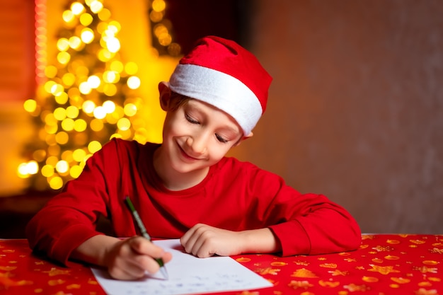 A child writes a letter to Santa Claus