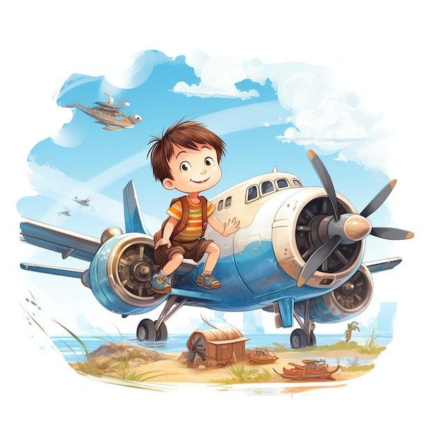 Childfriendly airplane illustration