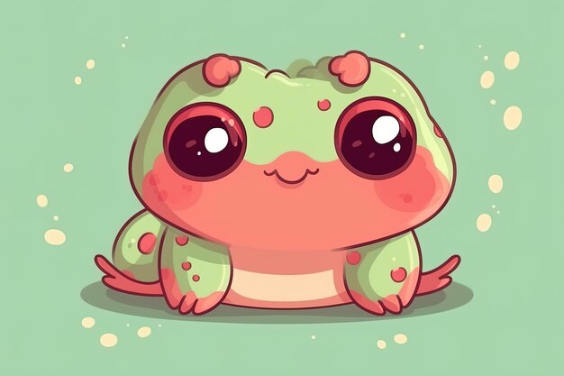 Childish style drawing of a frog AI generated