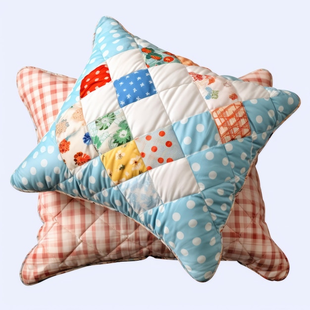 Childlike Simplicity Quilt Pattern Pillow With Polka Dots