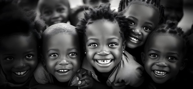 children in africa black and white