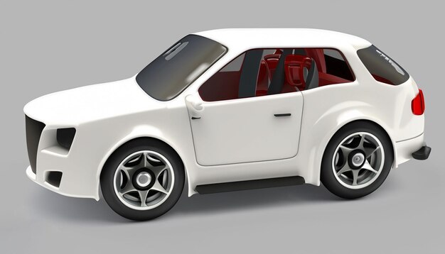 Foto auto giocattolo per bambini su sfondo bianco generativo ai