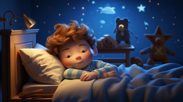 Photo children cartoon world sleep day 8th march generative ai