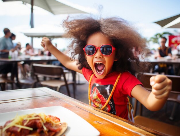 Photo children celebrating lifes simplest pleasures