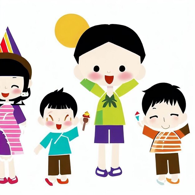 Photo children celebrating in a party illustration