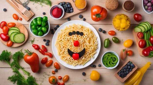 Foto bambini creativi e divertenti cibo