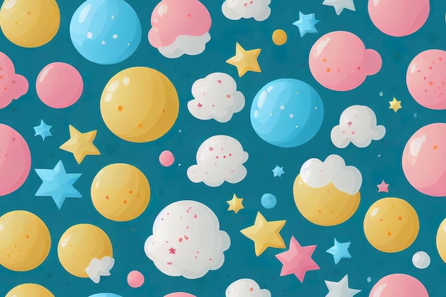 Children cute weather seamless pattern Beautiful decoration Weather design for textile wrapping paper greeting cards or posters