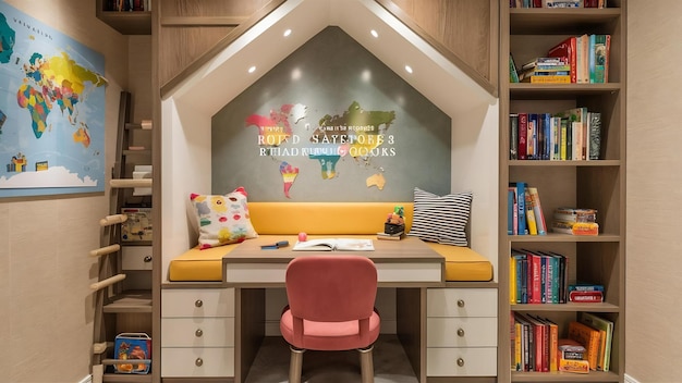 Children desk interior design