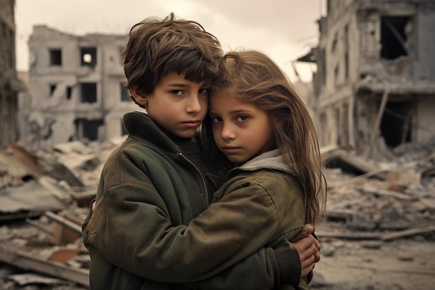 children in fear of having lost everything in the war their pain is devastating a feeling of lonelin