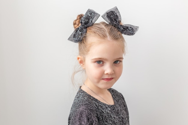 Photo children and festive concept - happy little child a on white background