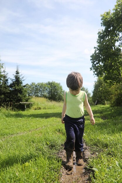 Children go to the forest for mushrooms