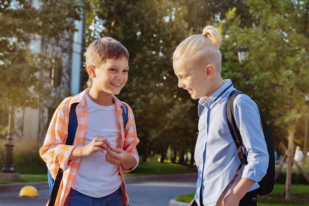 Children go to school Begining of academic year