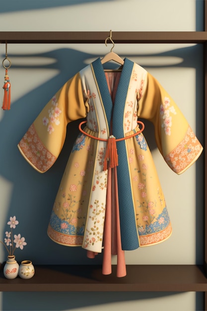 Children Hanfu gorgeous pattern Generative Ai