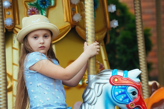 Children have fun in the amusement park