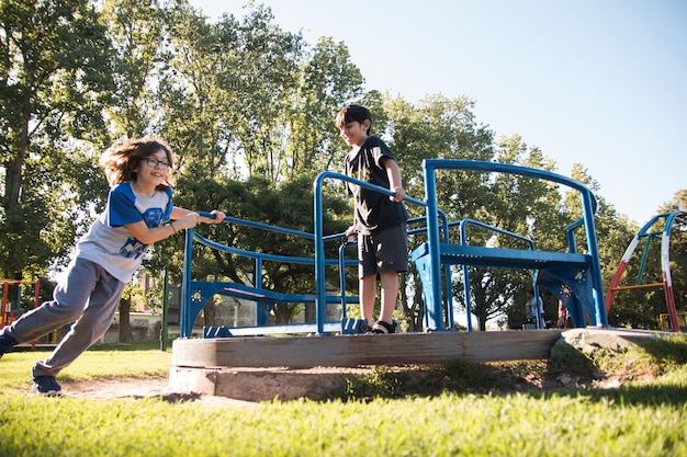 Children having fun in playground