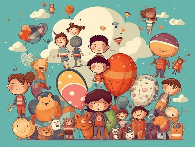 Children Illustration Background AI Generated