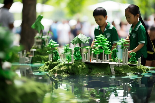 Children learning about green building certification