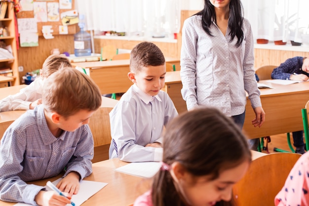 Children during the lesson of primary school