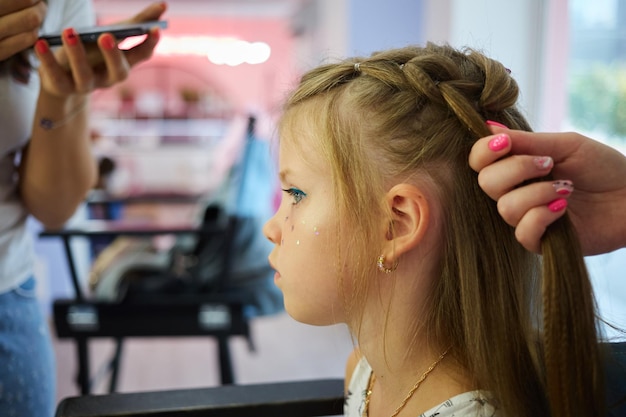 Children make up Glitter makeup Sparkles on cheek