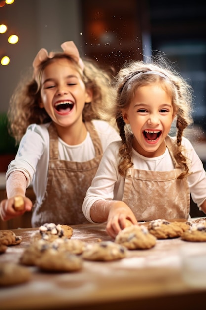 children making cookies Generative AI