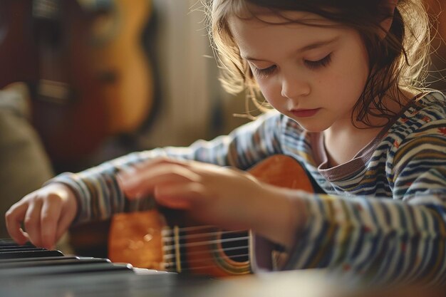 Photo children making music session