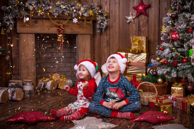 Children in pajamas admiring the Golden serpentine