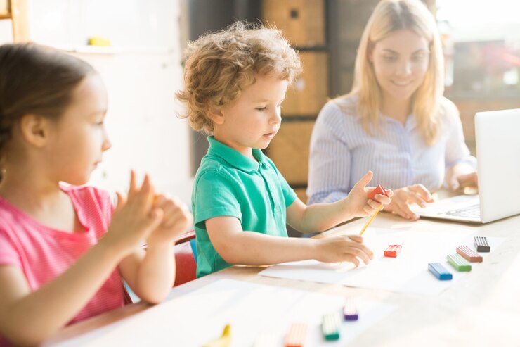 Photo children play dough