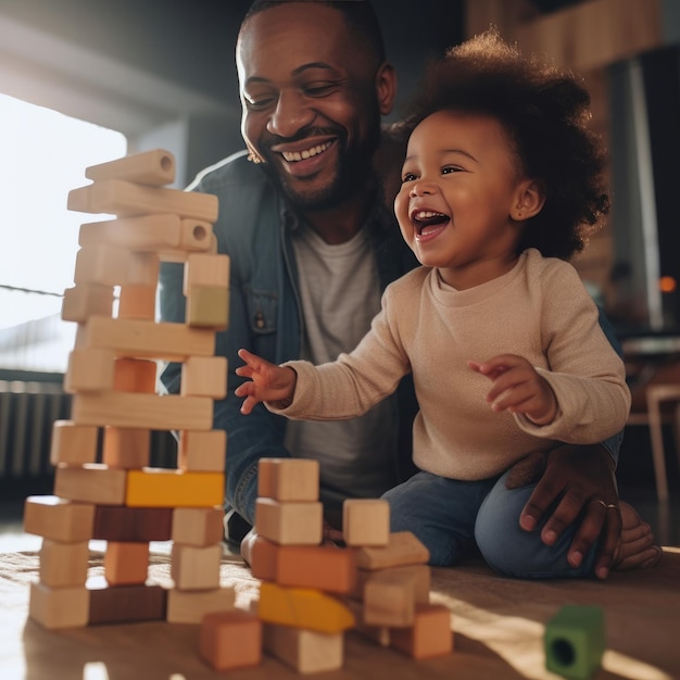 children play together and laugh in nature Generative ai