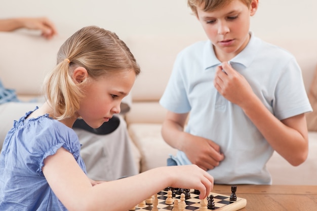 Children playing chess